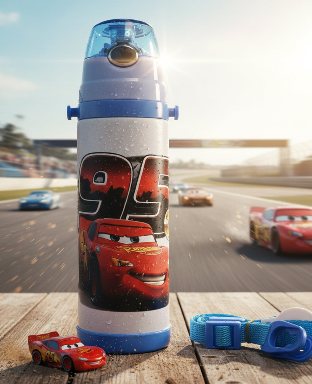 Super Car Mcqueen 95 Theme Kids Water Bottle 500ml – BPA-Free Insulated Steel Sipper for School, Travel & Gifting