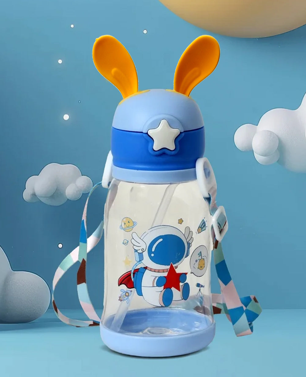 Cute Cartoon Rabbit Ear Kids Sipper Water Bottle 500ml – BPA-Free, Spill-Proof, School & Travel Bottle
