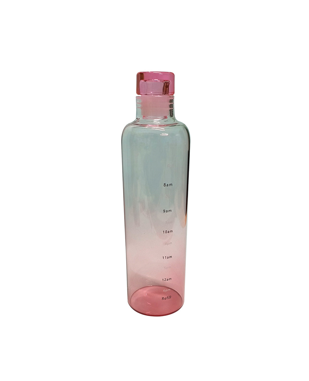 Modern water bottle + sleek transparent glass

500 ml water bottle + compact glass size