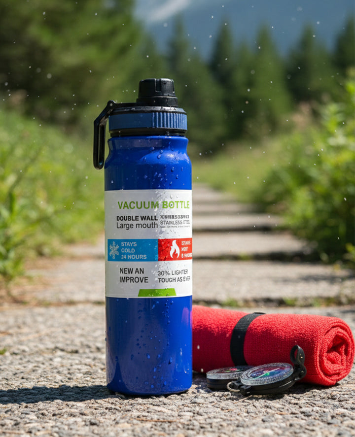 Stainless steel water bottle + double wall insulation

Stainless steel water bottle + premium steel build