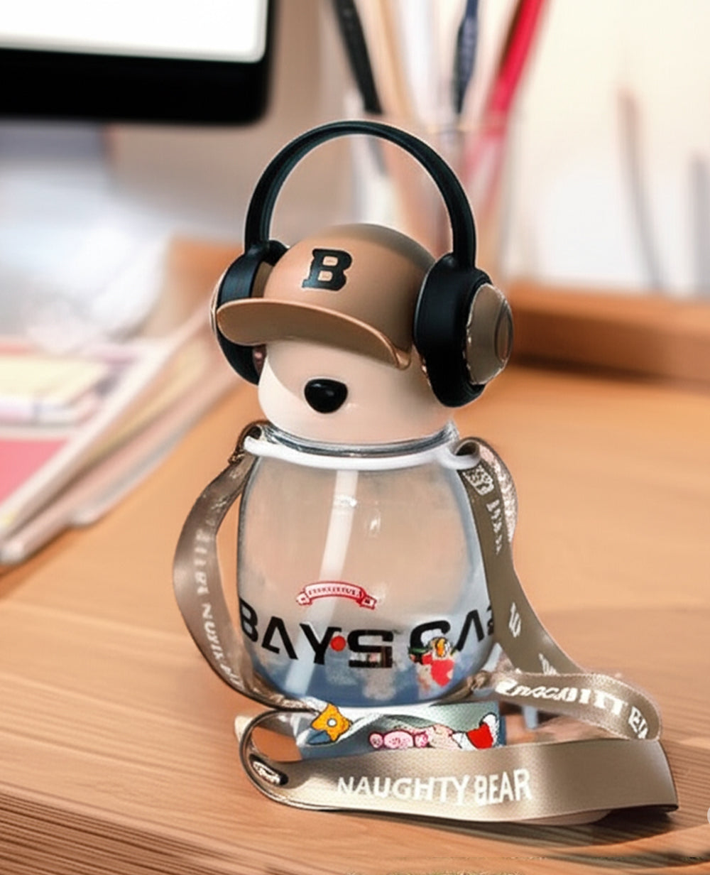 Bear Earphone Water Bottle