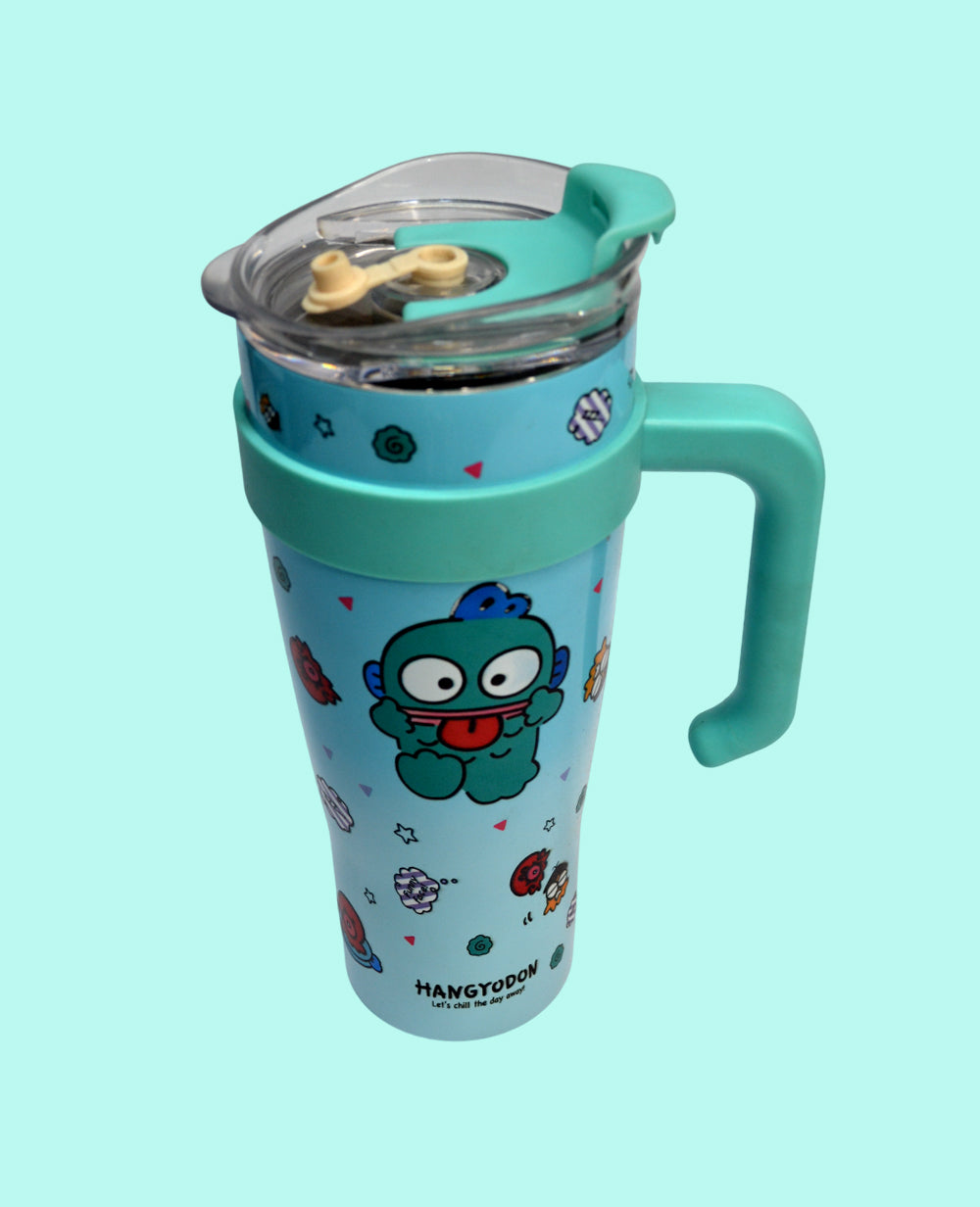 Hangyodon Style Stainless Steel Insulated Tumbler 1200 ml with Straw & Handle