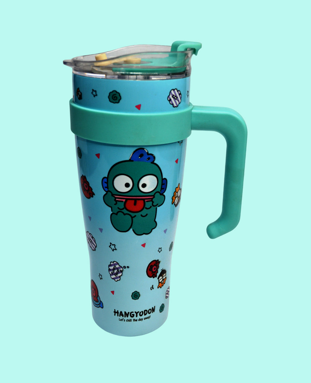 Hangyodon Style Stainless Steel Insulated Tumbler 1200 ml with Straw & Handle