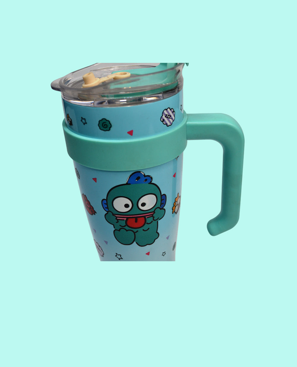 Hangyodon Style Stainless Steel Insulated Tumbler 1200 ml with Straw & Handle