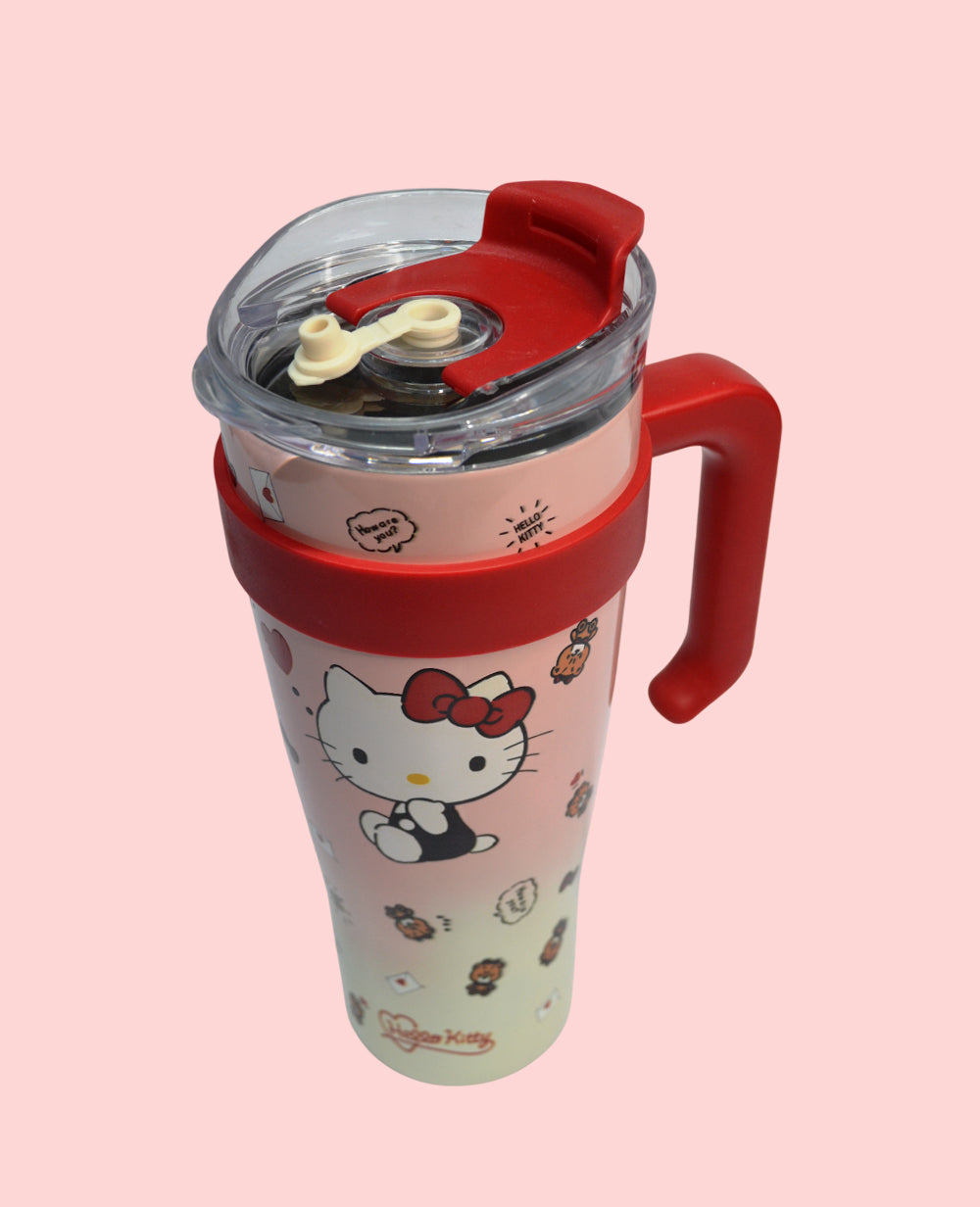Hello Kitty Stainless Steel Insulated Tumbler 1200ml with Straw & Handle