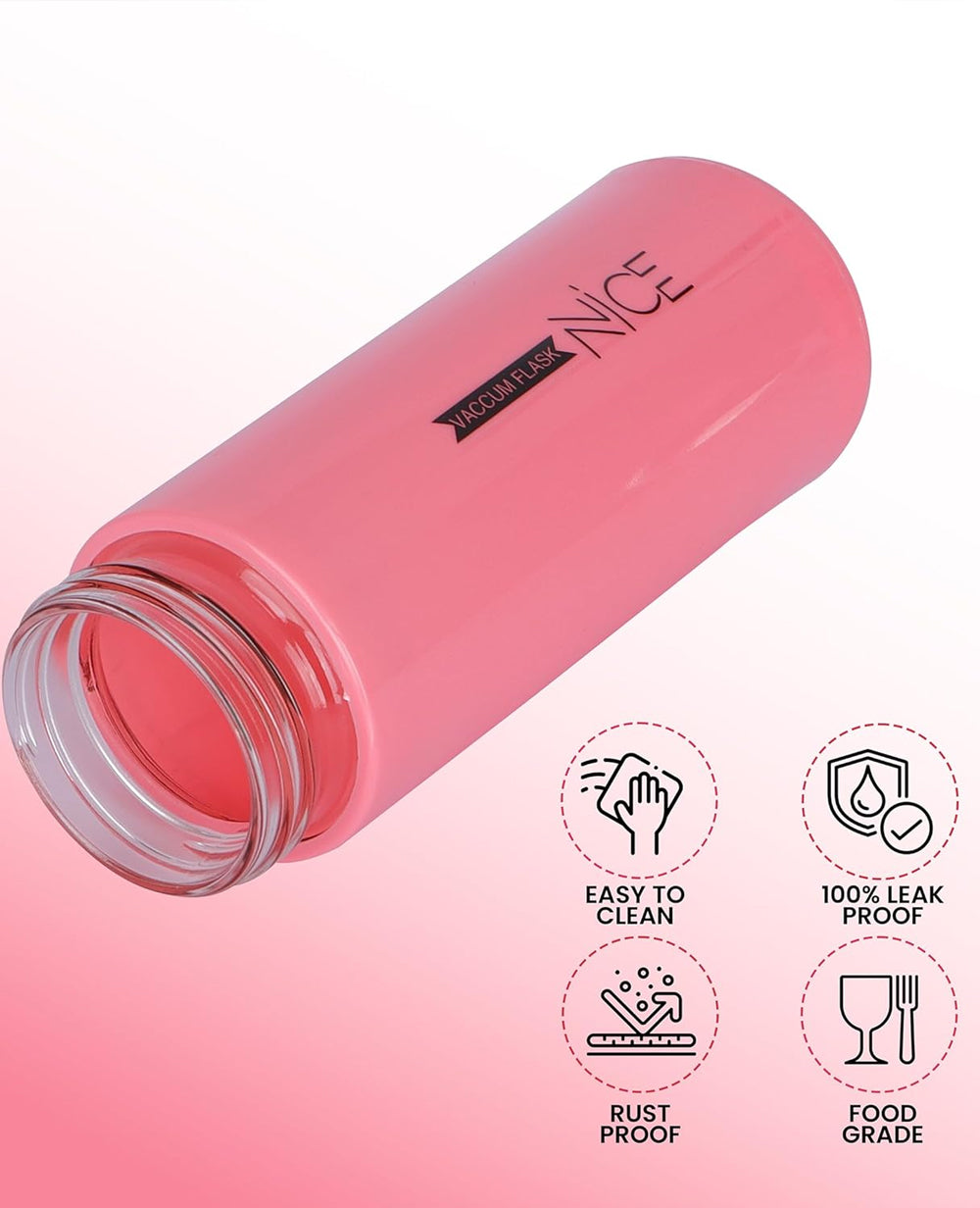 Premium NICE Glass Water Bottle 400ml – Durable, Leakproof, BPA-Free, Lightweight Bottle for Gym, Study, Travel & Daily Use