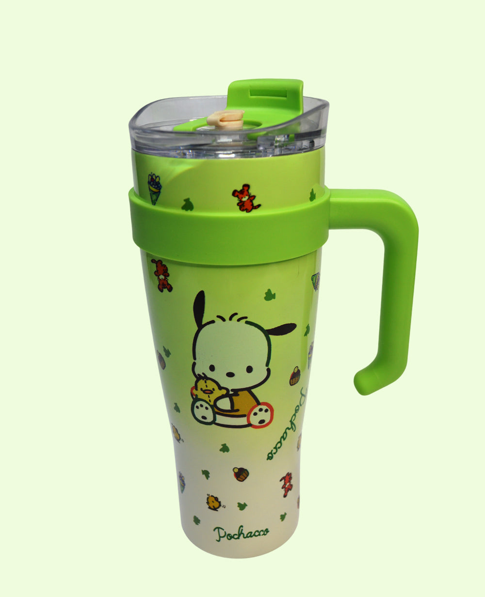 Cute Pochacco Cartoon Tumbler 1200ml | BPA-Free, Leakproof, Hot & Cold Steel Bottle