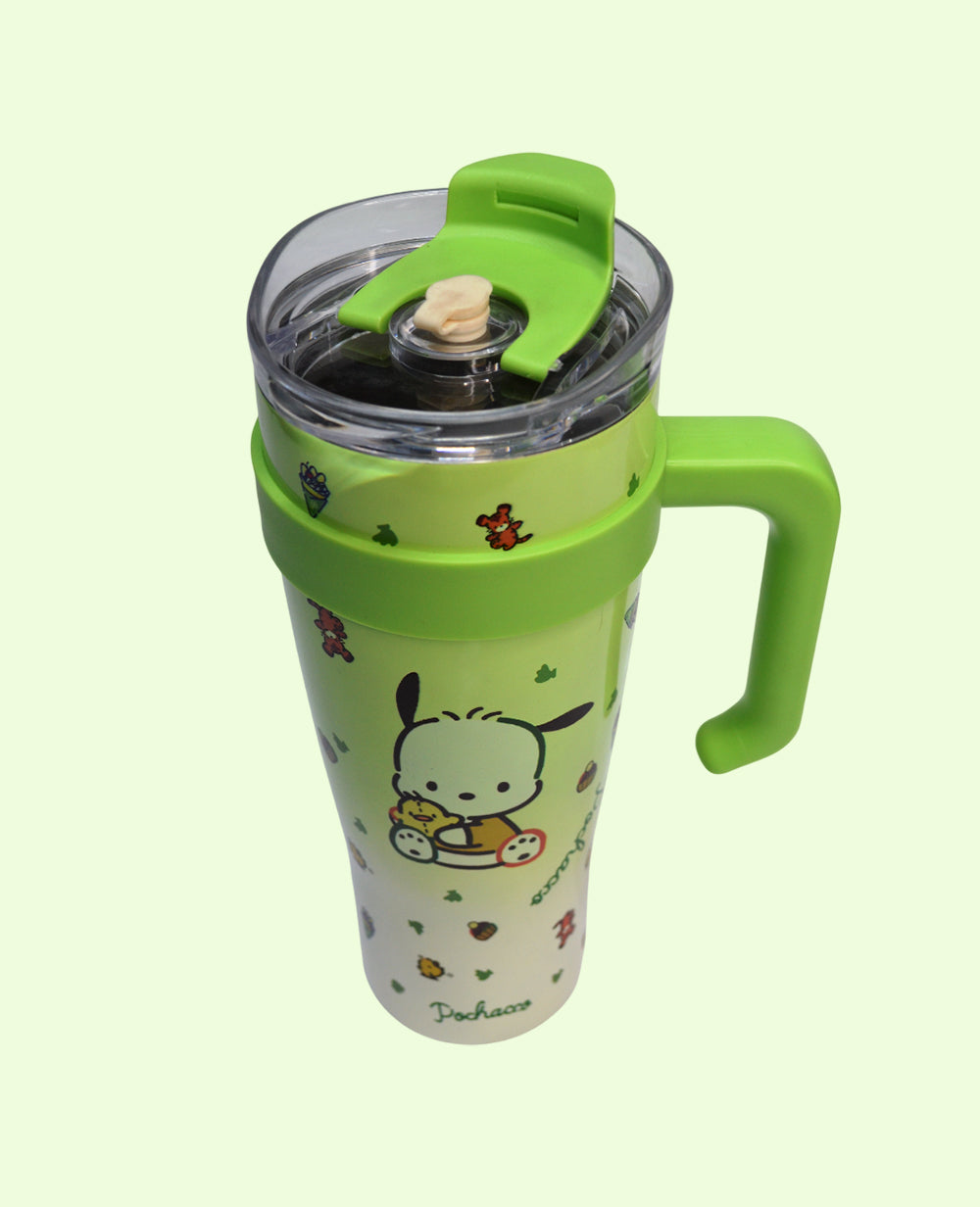 Cute Pochacco Cartoon Tumbler 1200ml | BPA-Free, Leakproof, Hot & Cold Steel Bottle
