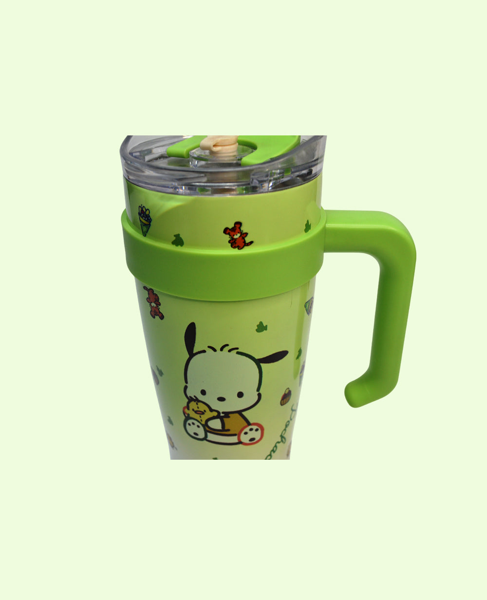 Cute Pochacco Cartoon Tumbler 1200ml | BPA-Free, Leakproof, Hot & Cold Steel Bottle