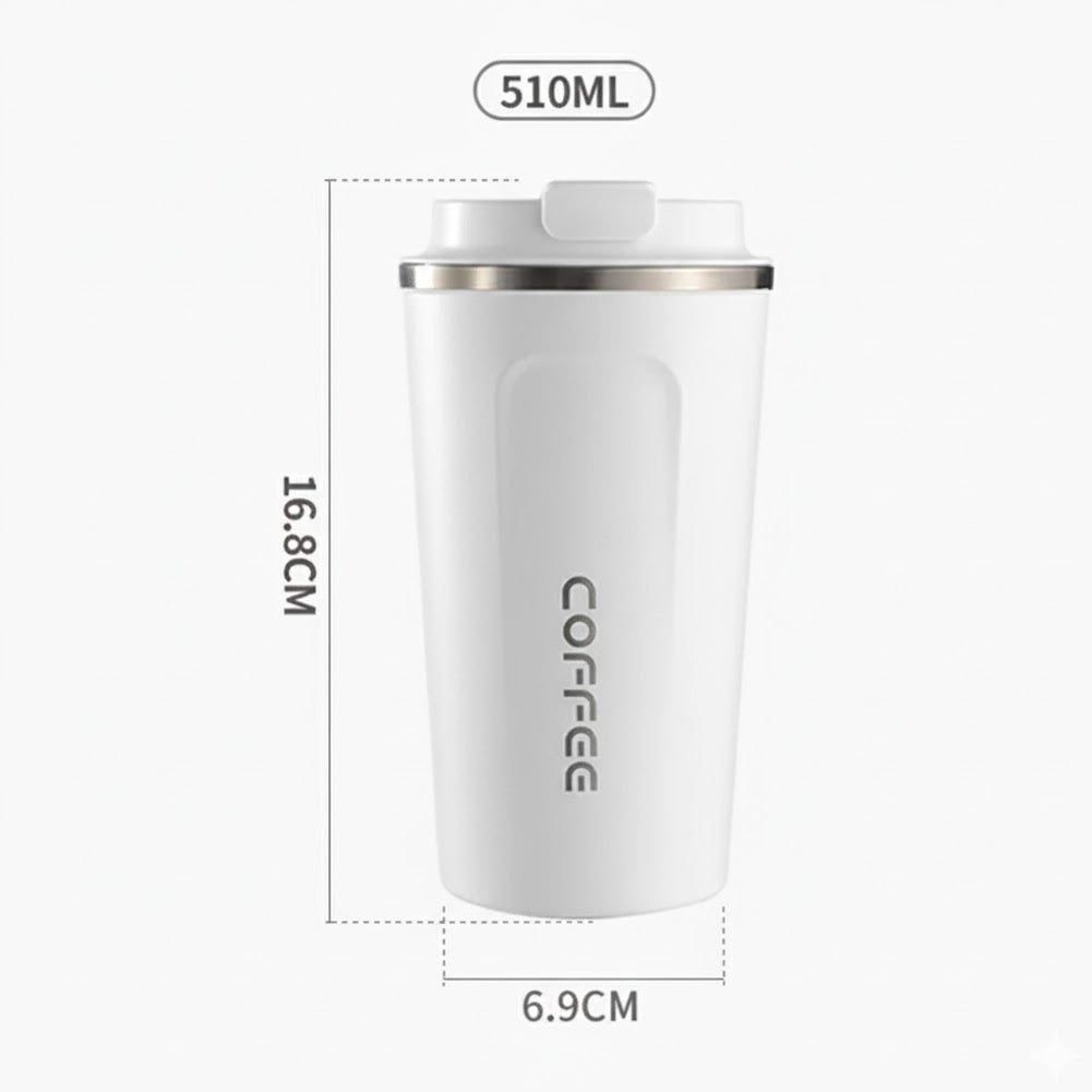 Thermal Coffee Mug 510ml | Vacuum Insulated Spill-Proof Steel Cup for Office & Travel