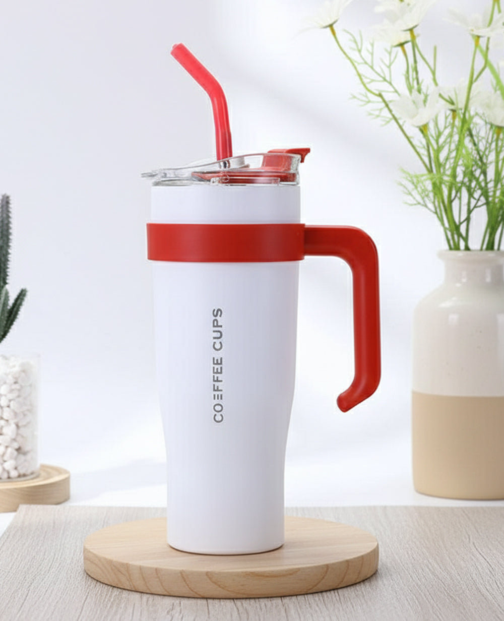 Premium Stainless Steel Coffee Cup Tumbler Mug 1200ML with Straw