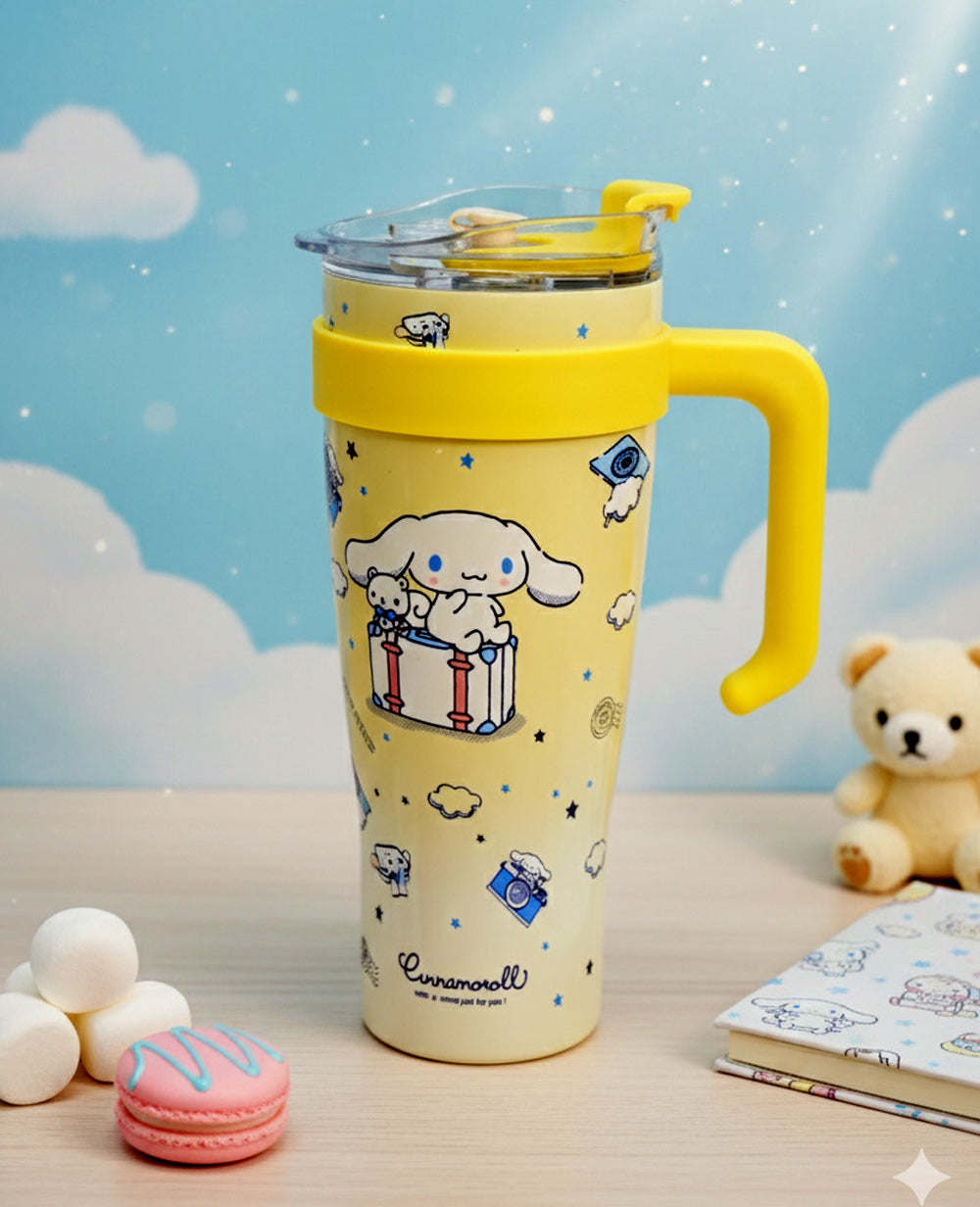 Cute Cartoon Stainless Steel Insulated Tumbler 1200 ML with Lid & Straw