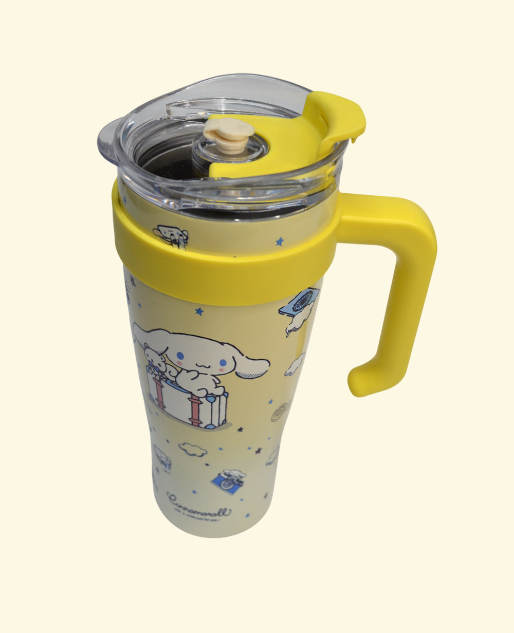Cute Cartoon Stainless Steel Insulated Tumbler 1200 ML with Lid & Straw
