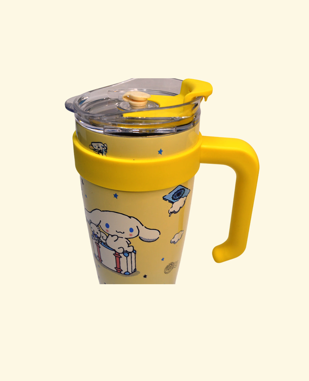 Cute Cartoon Stainless Steel Insulated Tumbler 1200 ML with Lid & Straw