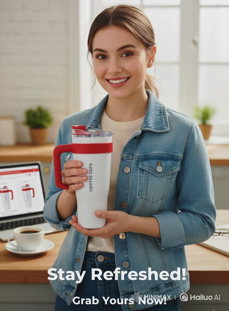 Premium Stainless Steel Coffee Cup Tumbler Mug 1200ML with Straw